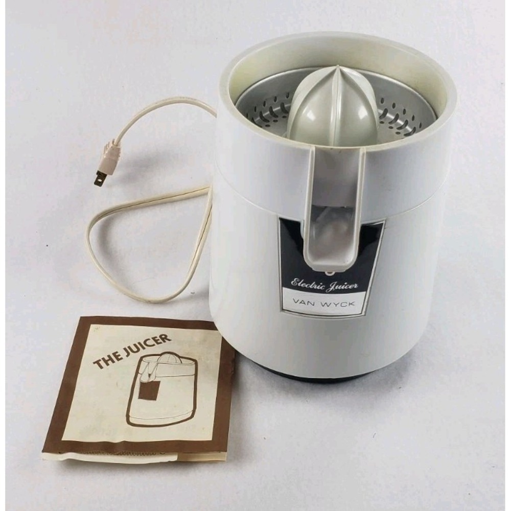 Vintage Van Wyck Press-A-Matic Electric Juicer Retro Kitchen White - Picture 6 of 15